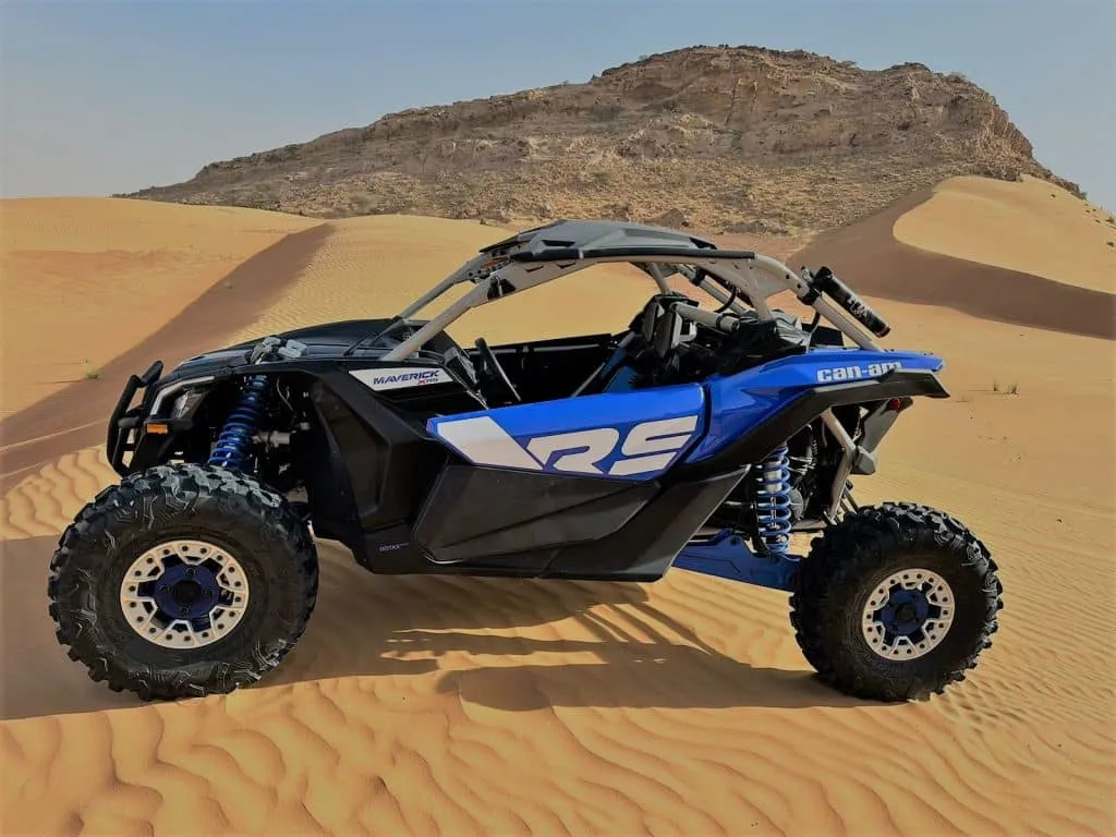 Can-Am Maverick buggy ride couple desert safari Dubai
